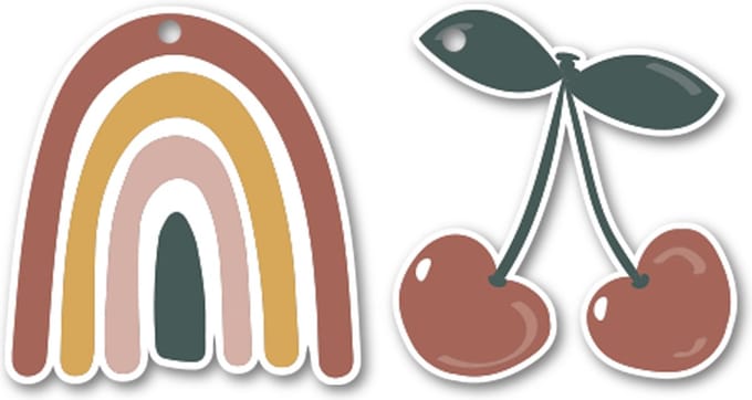 Cadeaulabels Duo - Rainbow and Cherry - 50 stuks