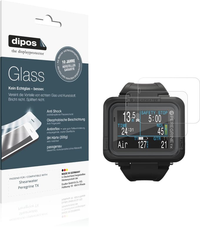 dipos – 2x Matte Pantserfolie geschikt voor Shearwater Peregrine TX | 9H Screenprotector