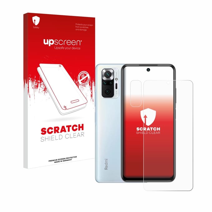 upscreen - Screenprotector voor Xiaomi Redmi Note 10 Pro (Voor+Camera) - Folie Beschermfolie transparant