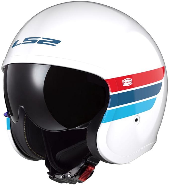 LS2 OF599 Spitfire II Retro Wit Blauw Rood Jethelm - Helm