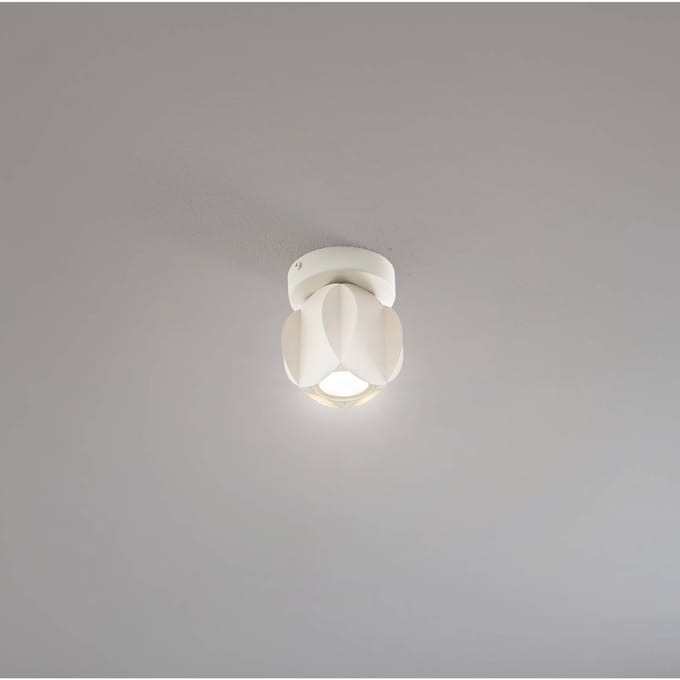 HELAM GAMBIT plafondspot, crèmewit, Ø 10 cm, metaal, GU10
