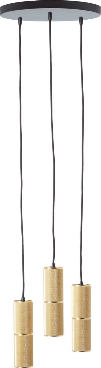 Brilliant Marty - Hanglamp - 3-lichts Rond - LED 3xGU10 - Zwart/Goud