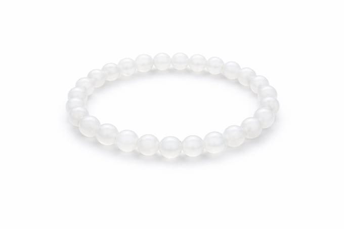 Seleniet Armband 8 mm – Witte Edelsteen van Hoge Kwaliteit