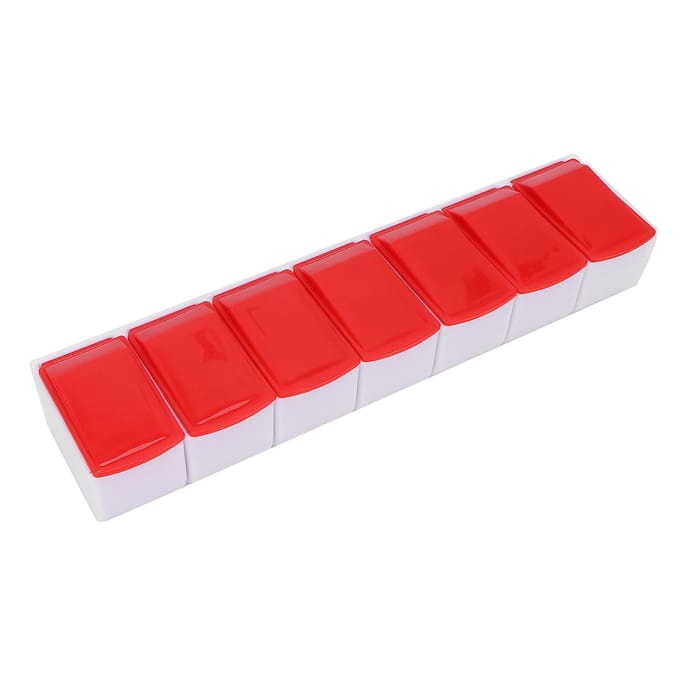 Draagbare 7 Dagen Pillendoos Wekelijkse Pillenorganizer Reis Dagelijkse Pillencontainer voor Capsule pink