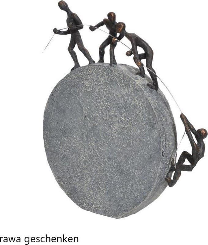 Bronzen sculptuur lifting samenwerken