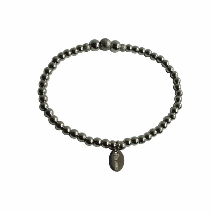 FlowJewels - armband - stainless steel - zilver kleurig - elastisch