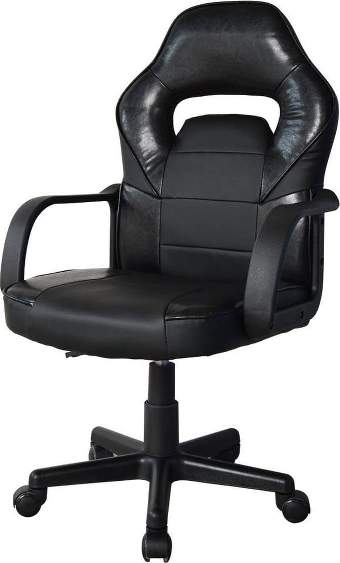 Bureaustoel Thomas junior - gamestoel racing gaming stijl - hoogte verstelbaar - zwart