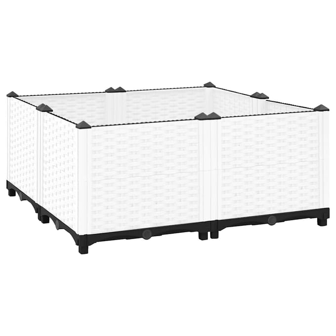 vidaXL - Plantenbak - verhoogd - 80x80x38 - cm - polypropyleen