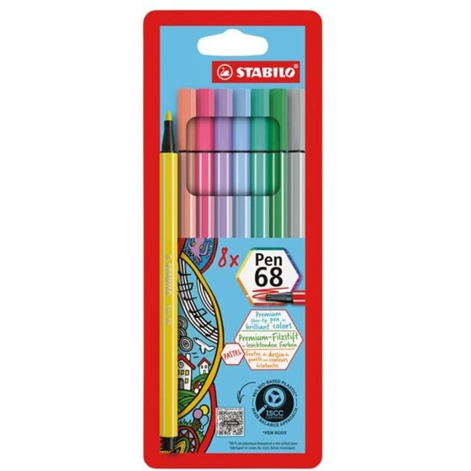 STABILO Pen 68 - Premium Viltstiften - Speciale Etui - Met 8 Pastelkleuren
