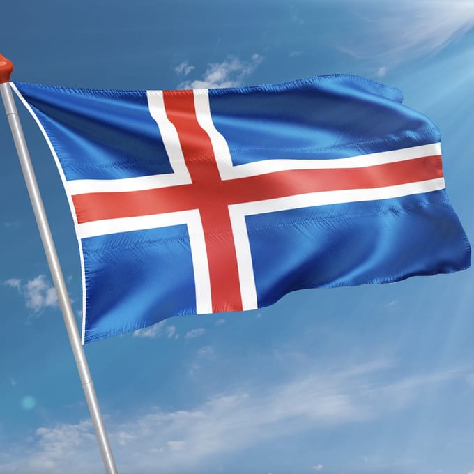 *** Grote IJslandse Vlag 90x150cm - Iceland Flag - van Heble® ***