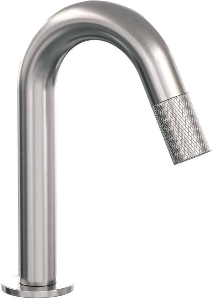 Brauer Brushed Carving opbouw fonteinkraan met gebogen uitloop RVS geborsteld PVD