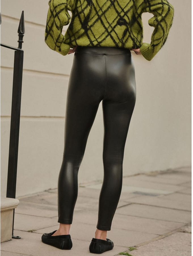 Next - Dames - Petite legging van imitatieleer - Petite - Zwart
