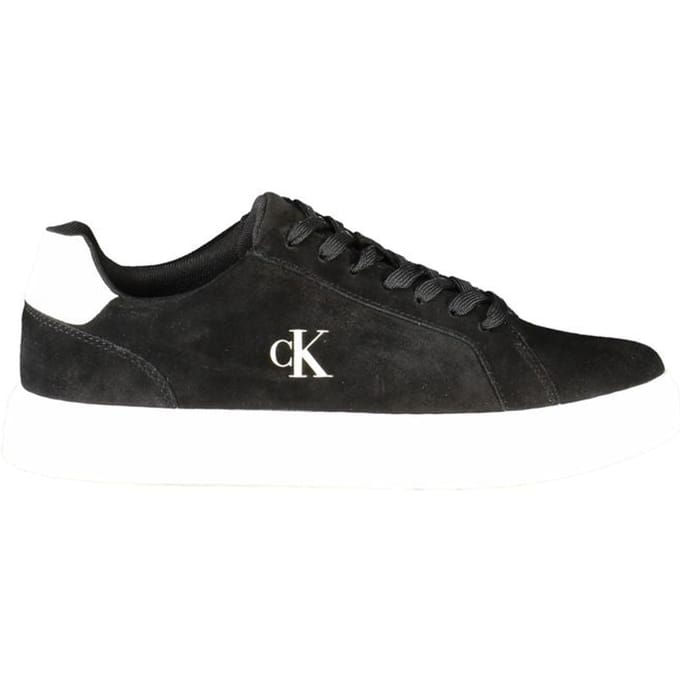 Calvin Klein Zwarte Leren Herensneaker