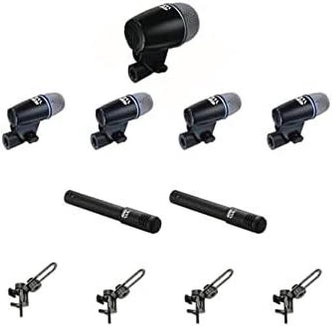 Dynamische Microfoon Set - Percussie Microfoons - Muziek Opnemen - Cardioïde Patronen - 7 Delig - Zwart