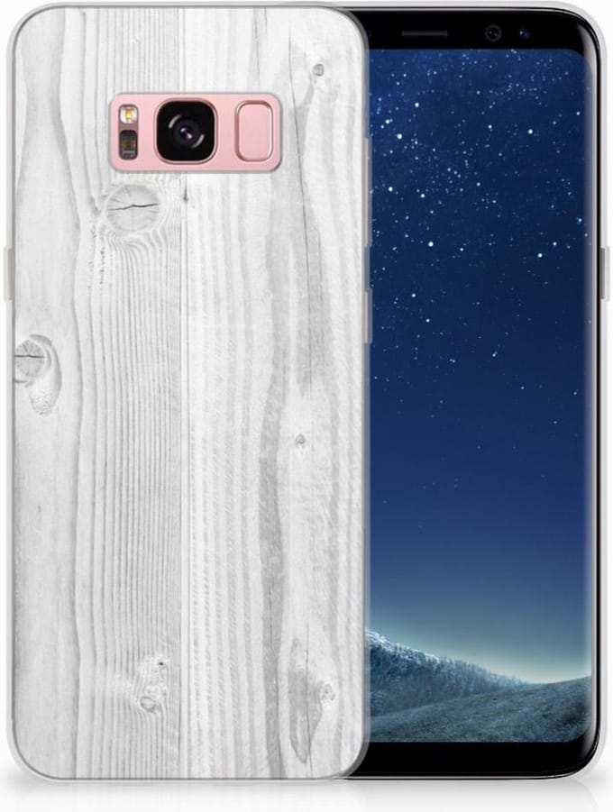 Samsung Galaxy S8 Bumper Hoesje White Wood