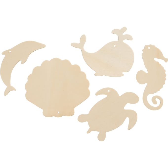 Creativ Company Wooden Sea Animals with Hanging Eye