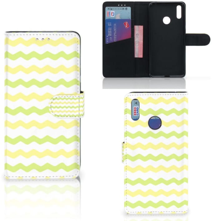 Huawei Y7 (2019) Telefoon Hoesje Waves Yellow
