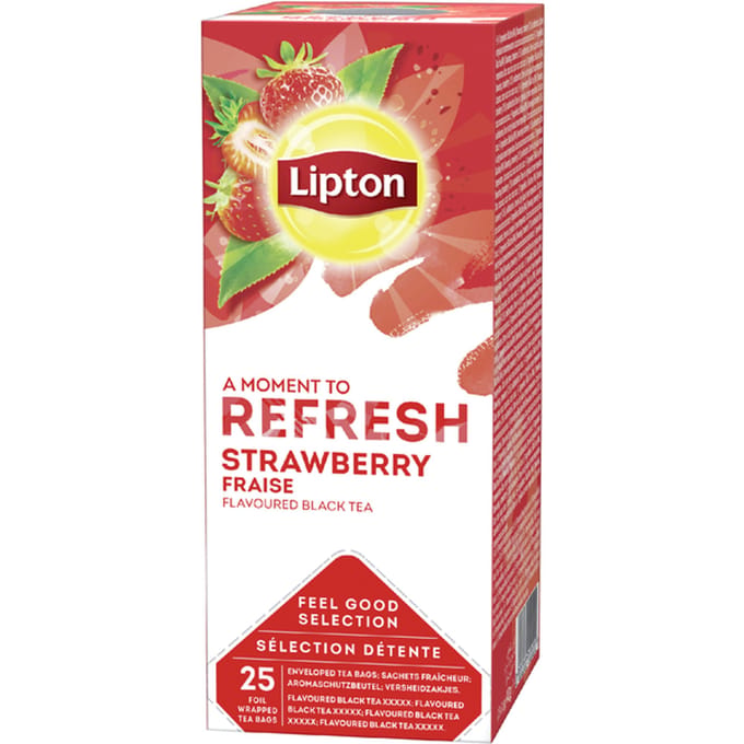 Lipton Refresh Thee Strawberry - doos 25 theezakjes
