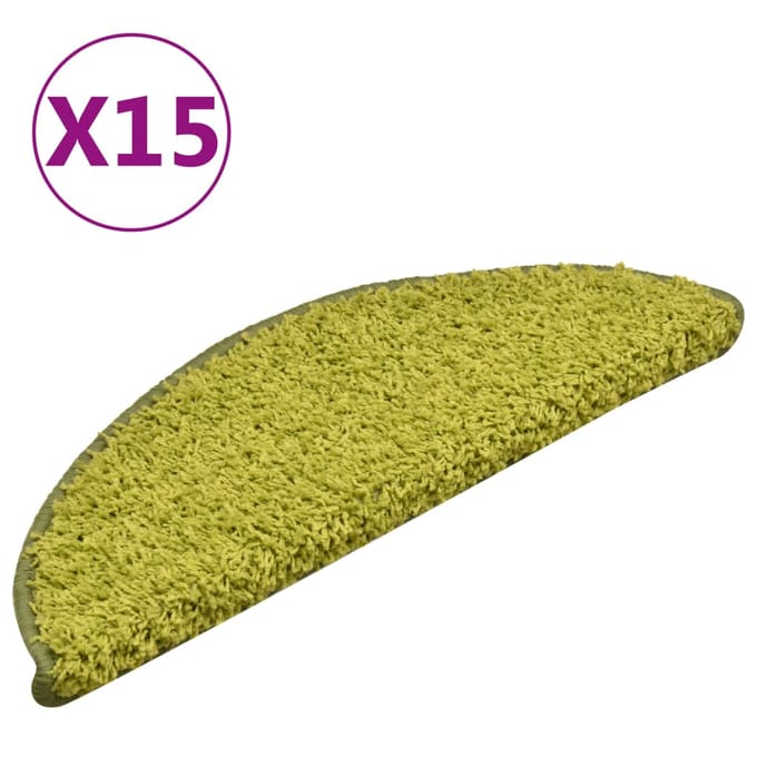 vidaXL - Trapmatten - 15 - st - 56x17x3 - cm - Groen - Halfrond