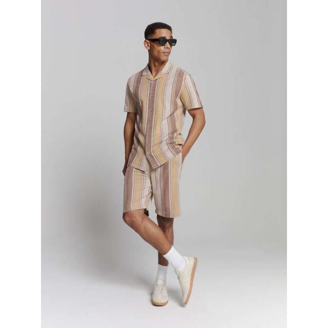 No Excess Short Jersey Multi Colour Vertical Stripes Yellow Maat: S | Korte Broeken Outlet | Heren | Geel