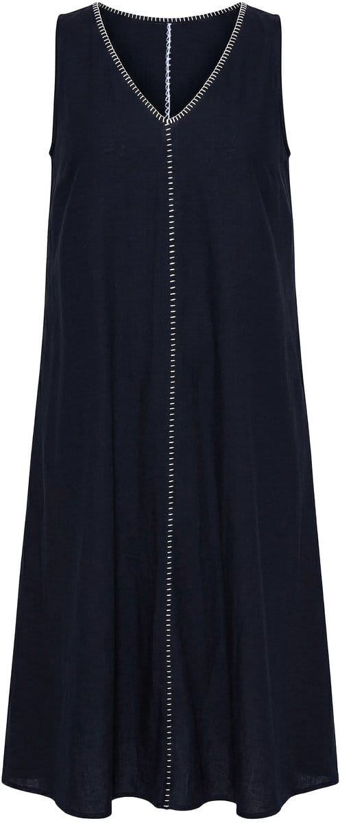 Studio Untold - Dames - Maxi-jurk A-lijn afwerkingen mouwloos - Zwart - Maat 54+
