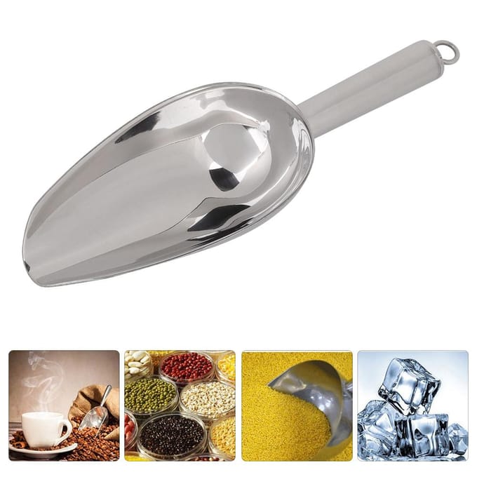 1PC Roestvrij Staal Multifunctionele IJsschep Voedschep Koffiebonen Gedroogd Fruit Schep(38oz) white