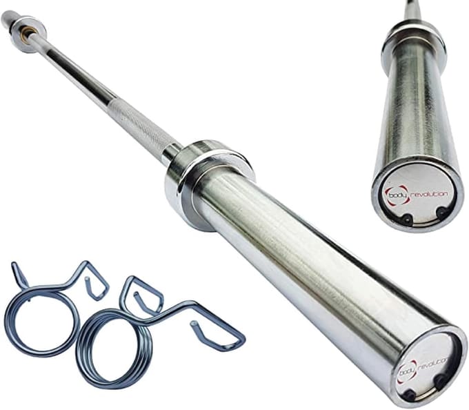 Olympische halterstang - zilver - 122 cm - 250 kg draagvermogen