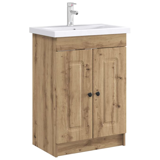 vidaXL - Badkamer - onder - Wastafel - Kast - Artisanaal - eiken