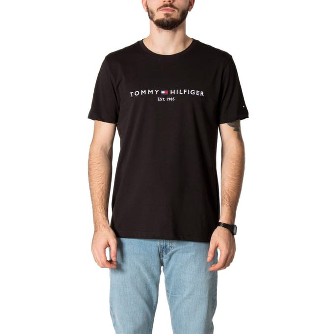 Tommy Hilfiger Core Embroidered Logo T-Shirt - Zwart- Heren, Zwart S