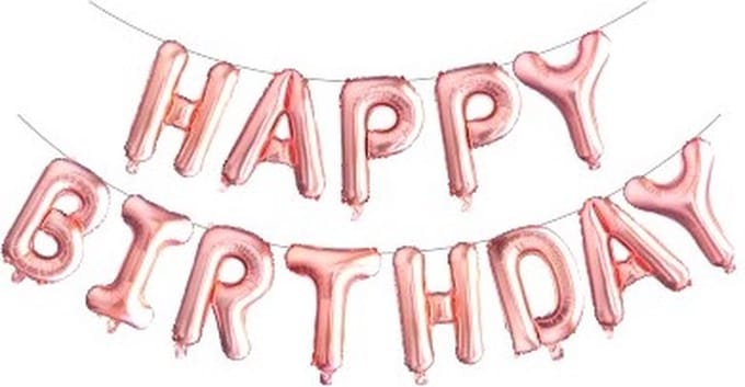 Happy Birthday Folie Ballon - Slinger - Feestversiering - Decoratie - Roze Goud