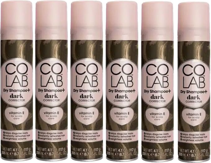 Colab Dark Dry Shampoo+ Corrector - Haar uitgroei spray met vitamine E - 6 pak