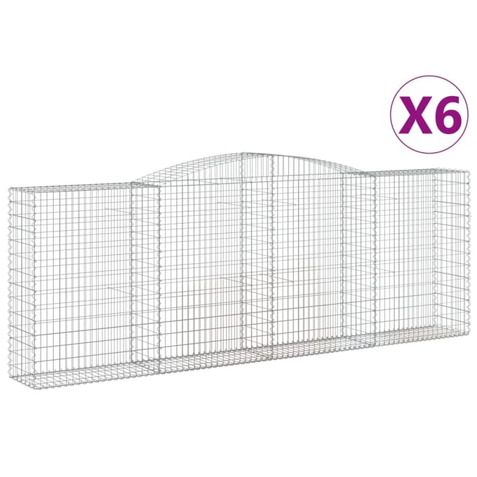 vidaXL - Schanskorven - 6 - st - gewelfd - 400x50x140/160 - cm - ijzer