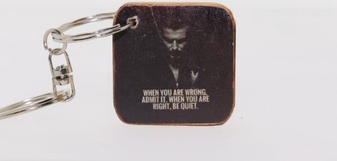 Quote sleutelhanger 3x3 cm When you are wrong