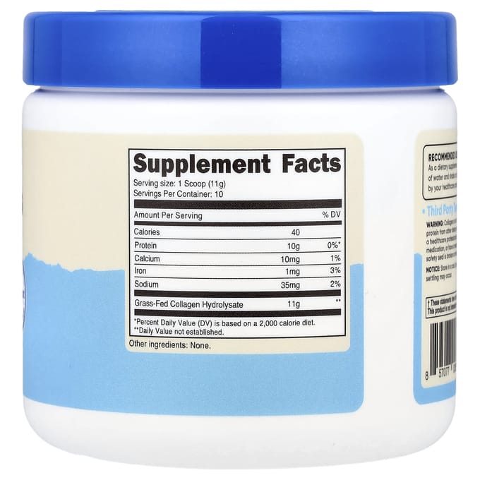Collageen Peptiden van Grasgevoerde Runderen, Ongezoet, 113G (4 Oz)