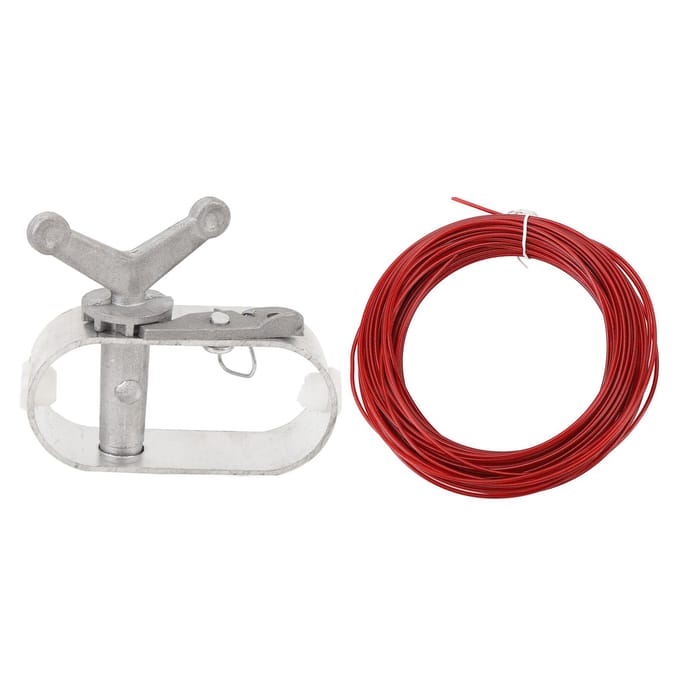 Kit de câble et treuil pour couverture de piscine 100 pieds Câble galvanisé Robuste Cliquet à ressort pour hors sol gray