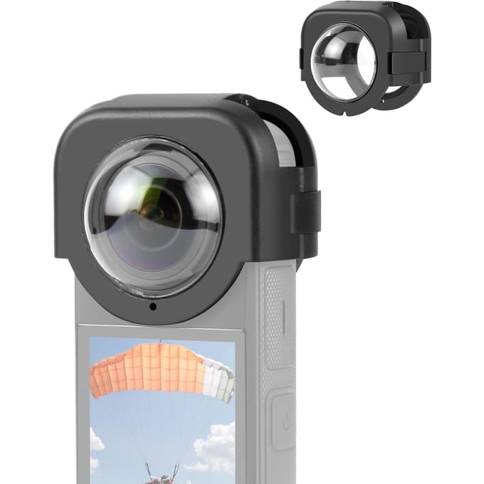 PULUZ PU975 Panorama Camera Lensdop Transparante Lens Beschermhoes Compatibel met Insta360 X4 zwart