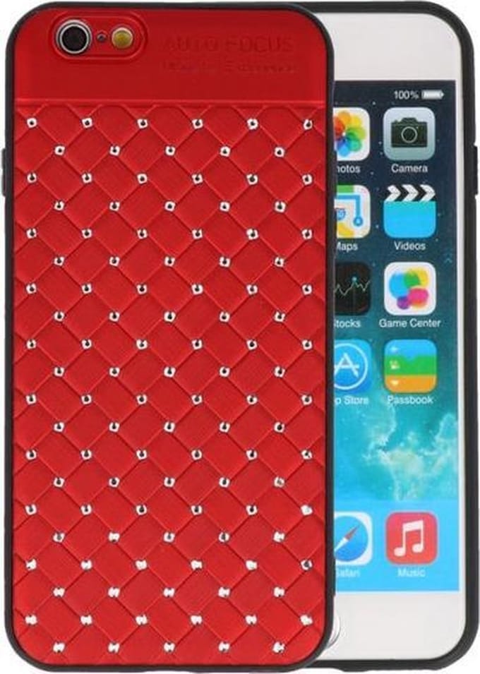 Rood Diamand Geweven hard case hoesje voor Apple iPhone 6 / 6s