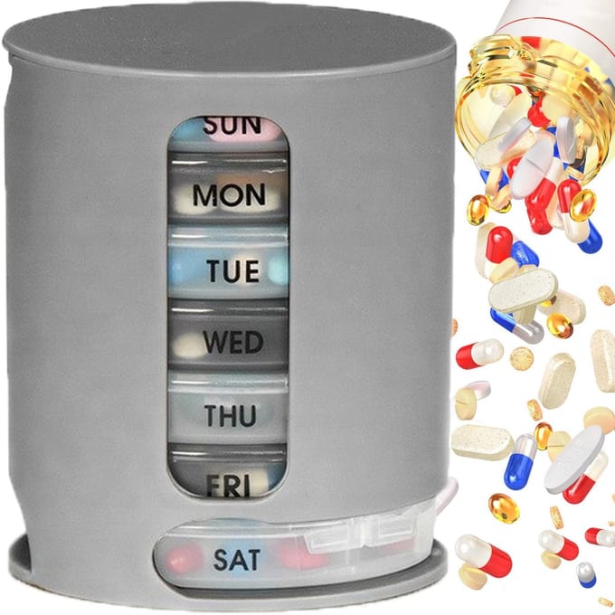 Retoo Pillendoos 7 Dagen - Ochtend & Avond met 4 Compartimenten