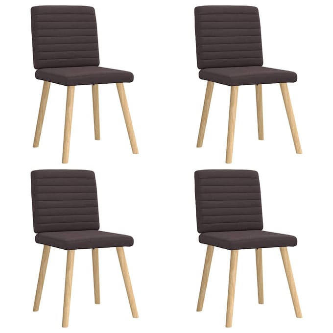 vidaXL Eetkamerstoelen 4 st stof donkerbruin