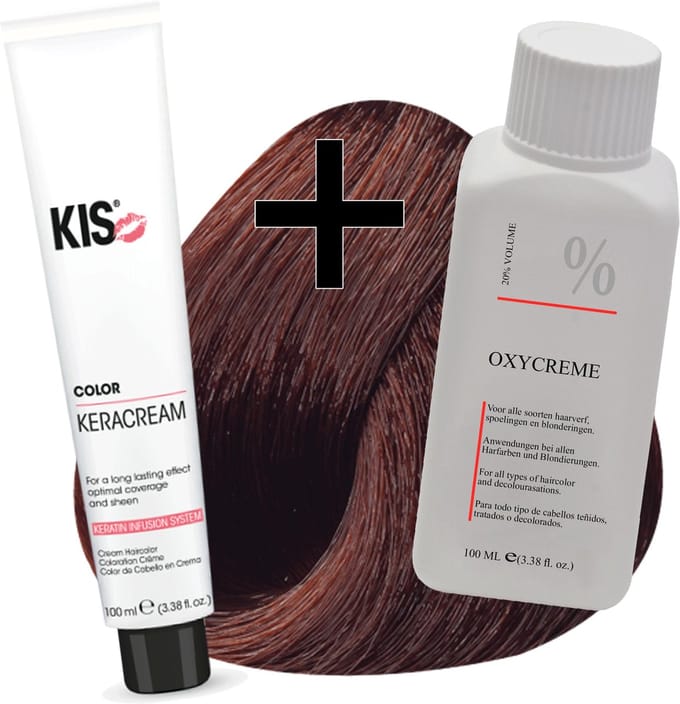 KIS haarverfset - 5KG Donker koper goudbruin  - haarverf & waterstofperoxide
