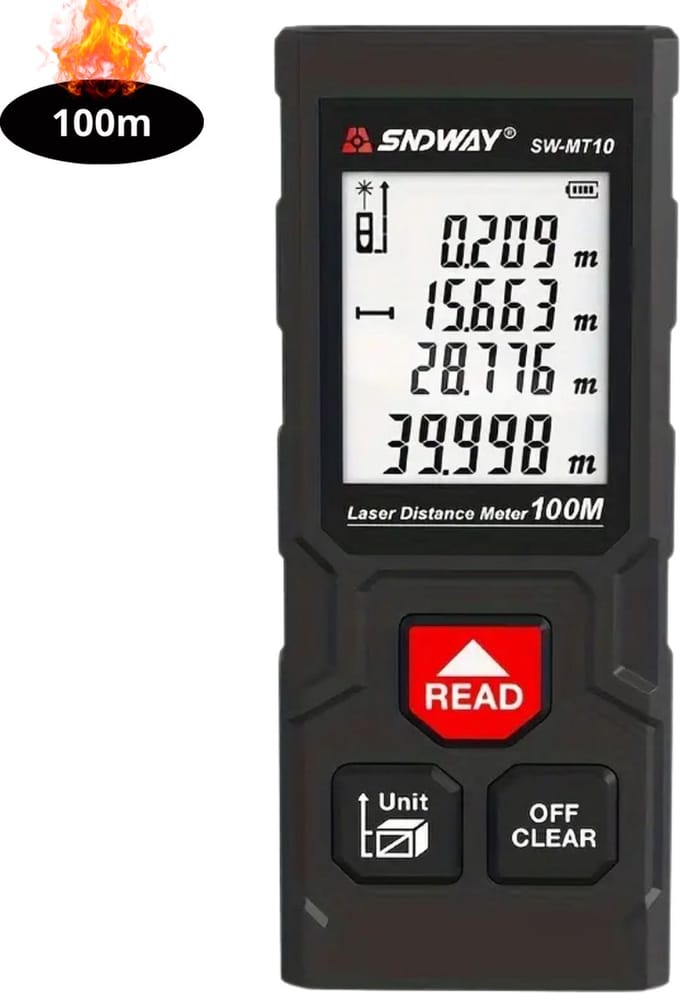 Livano Laserafstandsmeter - Laser - Afstandsmeter - Afstandmeter - Rangefinder - Digitale Meetlint - Precisiegereedschap - 100 Meter