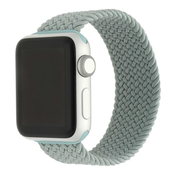 2+2 | Apple Watch Bandje Onyx - Gevlochten - Solo - Nylon - Mint