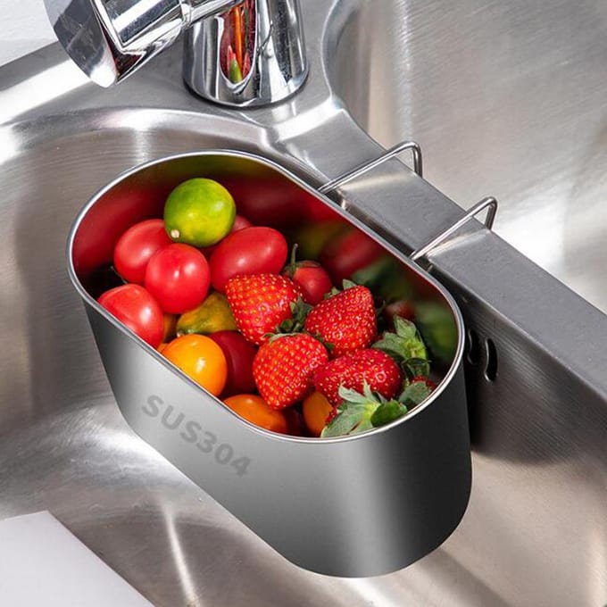 Multifunctionele RVS Afvoerzeef Mand Vuilnisfilter Mand voor Keuken gray