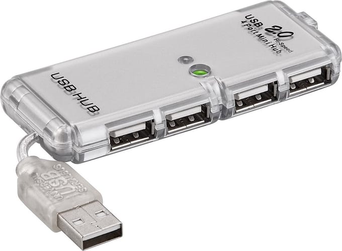 Goobay 4-poorts USB-hub USB 2.0 Hi-Speed, voegt aan een USB-C-poort vier USB-A-poorten toe
