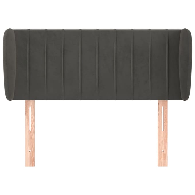 vidaXL - Hoofdbord - met - randen - 93x23x78/88 - cm - fluweel - donkergrijs