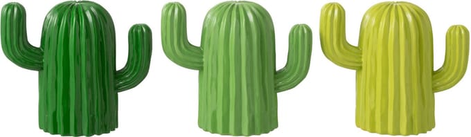 J-Line decoratie Cactus - polyresin - groen - small - set van 3