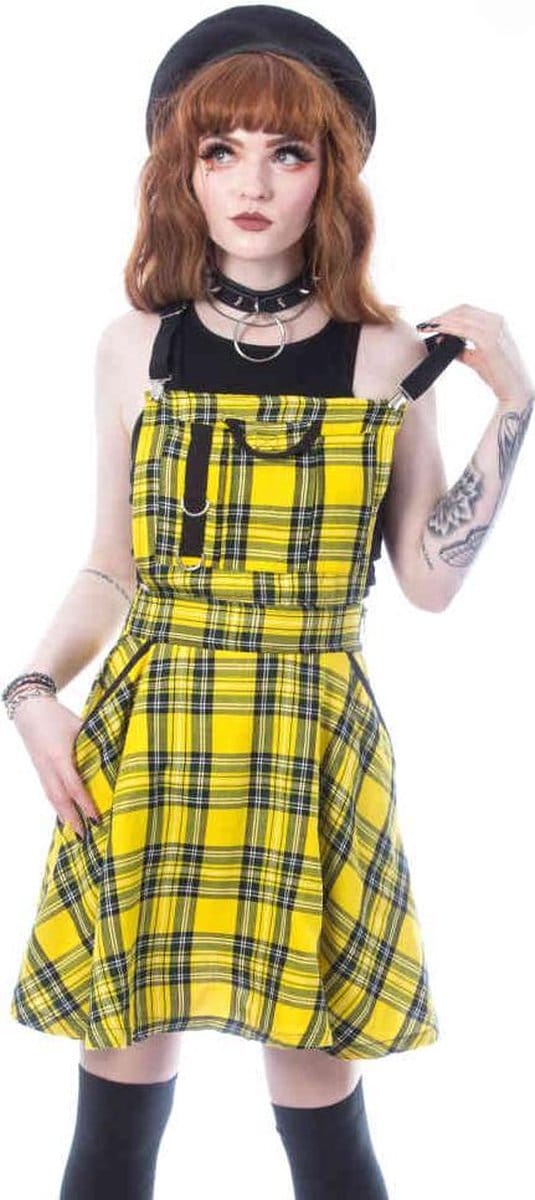 Chemical Black Korte jurk -M- BRANWEN PINAFORE Geel