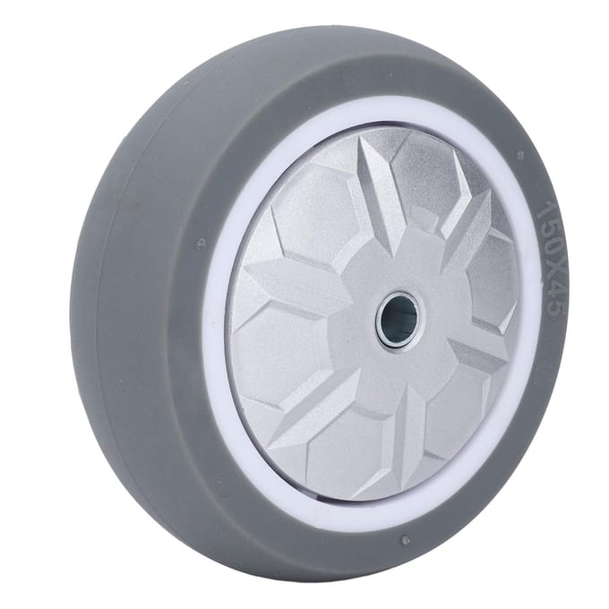 6 Inch Massief Zwenkwiel TPR Rubber Slijtvast Stil Wiel voor Karren Dienstkarren Handkarren