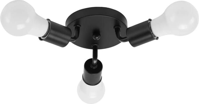 TooLight Drievoudige plafondlamp - zwart metaal - modern en minimalistisch - 20 x 8 cm