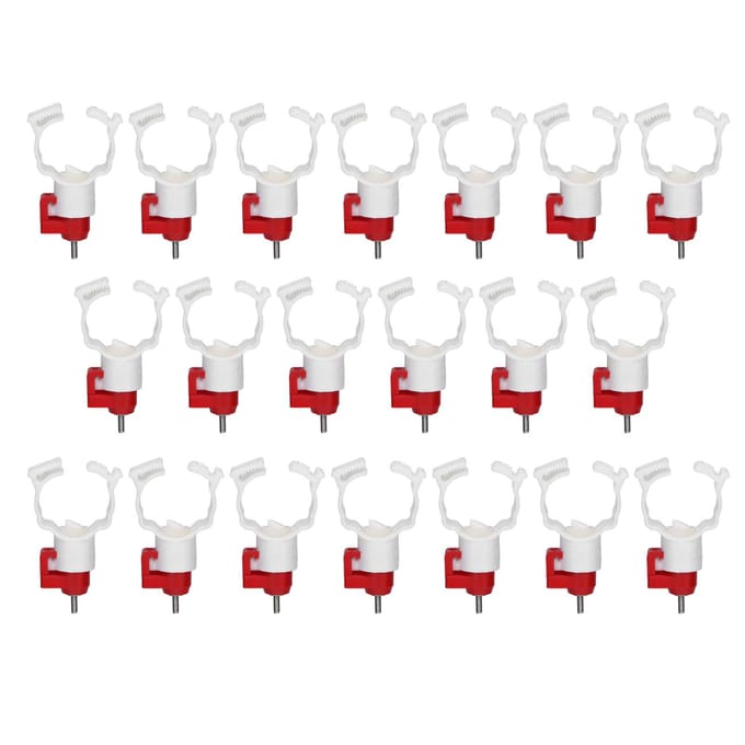 20 stuks kippendrinknippels, multifunctionele kippendrinknippels en voederbakken voor pluimvee, kip, eend, vogel white